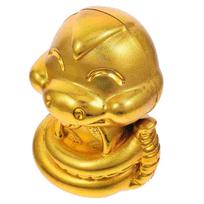Golden Snake Piggy Bank Feng Shui Treasure Basin Sculpture Coin Accessories Child yellow