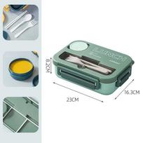 Compartment 1300ML Lunch Box For children, Office Bento Box With Fork and Spoon Microwave Food Storage Container gray