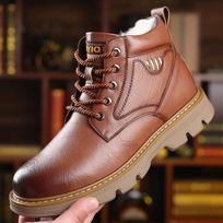 Fashion Winter New Men Ankle Boots Motorcycle Fur Plush Warm Classic Fashion Snow Boot Autumn Men Casual Outdoor Working Boots 6 ruda