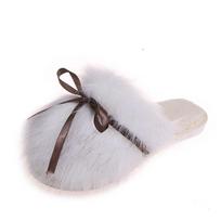Fashion Women Fox Fur Slippers Real Fur Slides Female Indoor Flip Flops Casual Raccon Fur Sandals Furry Fluffy Plush Shoes 36-37 rožinė