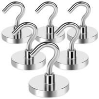 Magnetiniai kabliukai Juodi magnetiniai kabliukai Stiprūs neodimio magnetai su kabliukais Maži metaliniai magnetiniai kabliukai šaldytuvui, spintelėms 5pcs