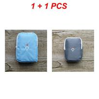 2/3PCS Digital Cable Bag For Usb Power Bank Portable Travel Electronics Accessories Storage Gadget Organizer Bag Oxford Cloth gray