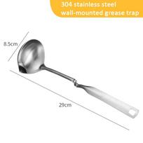 304 Stainless Steel Wall-Mounted Filter Spoon Hot Pot Soup Residue Grease Filter Grease Trap Colander Spoon Kitchen Tools gray