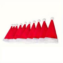 10 vnt. Kalėdinių dekoracijų Mini Kalėdų Senelio kepurė Raudonas neaustinis stalo įrankių rinkinys Butelių rinkinys Kalėdinė mini kepurė 10pcs red