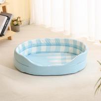 Removable and Washable Pet Kennel Mat Universal for All Seasons  Cool Kennel for Small and Medium-sized Dogs  Oval Dog Bed  Teddy Crib M 55*44*15cm white