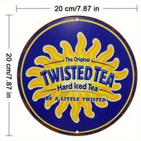 Classic Style Twisted Tea Hard Iced Tea Sign UV Printed Aluminum Wall Decor, Indoor and Outdoor Holiday Decoration juoda