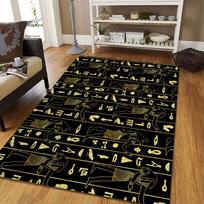 Ancient Egyptian Area Rug Retro Carpet Non-Slip Carpets Rectangle Rug for Living Room Bedroom Indoor Decoration Floor Mat 40X60cm-16x24in brown