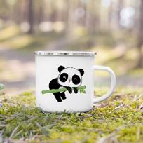 Gėrimas Desertas Pusryčiai Pieno Puodeliai Vaikų Puodeliai Gėlėmis Panda Spausdintas Kūrybinis Emaliuotas Vandens Puodelis Su Rankena Gimtadienio Dovanos Vaikams 360ml white