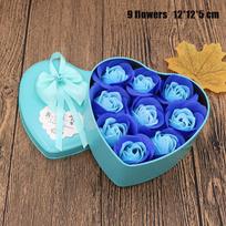 Artificial Flower 9Pcs Roses Bear Soap Flower Gift Box Valentine's Day Mother's Day Wedding Newyear Christmas Gift for Wife red