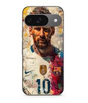 Case - MANIACASE - Google Pixel 9 - Black silicone - Messi Barcelona pattern - Soft juoda