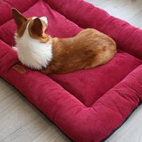 Soft Dog Bed Mattress Mat Crate Kennel Pad Washable Cloth Anti-Slip Bottom  Indoor Outdoor For Large Medium Small Dogs Cats 48X35CM brown