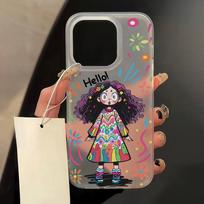 Mobiliojo telefono dėklai iPhone 11 13 15 Pro Max 12 14 Pro Max dėklas iPhone 16 15 Plus 13 Pro 12 Mini 13 Mini Matinės tekstūros Piešti animaciniai gėlių raštai iPhone 11