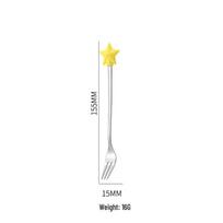 Kalėdinė dovana - Animacinis šaukštų ir šakučių rinkinys - Nerūdijančio plieno stalo įrankiai su kūrybišku lėlės dizainu fork-star sidabras