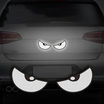 2pcs/set Auto Accessories Safety Reflective Strips PET Cat Eye Window Decals Funny Night Warning Sticker balta