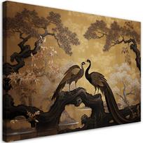 Canvas print, Peacock Bonsai Tree 60x40 smėlis