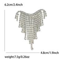 Luxury Personality Alloy Rhinestone Grab Chain Brooch Temperament Versatile Women'S Suit Cardigan Corsage Jewelry Pin gray