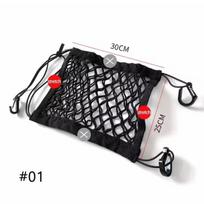 Automobilio elastingas laikymo tinklas-krepšys tarp sėdynių, automatinis salono organizatorius, automobilio pertvara, barjeras gyvūnams, universalus ištempiamas tinklelio krepšys 2Layer-2Elasticity 1PC