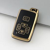 5 Buttons TPU Car Key Cover Case Auto Shell Fob Holder Protector for Toyota Noah Tarago Mark X Yaris Estima RAV4 Voxy Corolla juoda