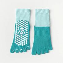 Five Toes Yoga Socks Professional Silicone Anti-slip Pilates Socks Women Cotton Breathable Floor Gym Fitness Dance Sports Socks EUR 35-38 šviesiai mėlyna spalva