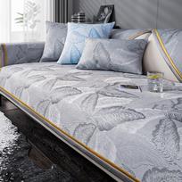 Vasaros Ledo Šilko Sofa Užvalkalas Vėsus Jausmas Languotas Sofa Pagalvėlės Rankšluostis Svetainei Neslystantis Universalus Kušetės Apsaugas Namų Dekoras 70x70 gray