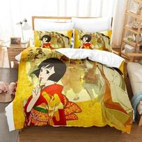 3D Anime Art of Satoshi Kon Bedding Set Duvet Cover Bed Set Quilt Cover Pillowcase Comforter king Queen Size Boys Adult 70x133cm 2pcs beige
