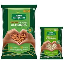Tata Sampann Pure California Almonds Whole | 1kg Value Pack & Tata Sampann Pure Cashews Whole| 500g