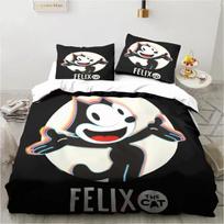 Cartoon Cute F-Felix Cat Bedding Set Duvet Cover Bed Set Quilt Cover Pillowcase Comforter king Queen Size Boys Adult Bedding Set EU Single 135x200cm white