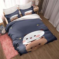 Bubu Dudu Cartoon Cute Bear Kawaii Kalėdų dovanų patalynės komplektas Dvigubas labai didelis antklodės užvalkalas ir pagalvės užvalkalas vaikams. EU Twin 135x200cm