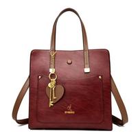 Stilinga Rankinė Retro Pirkinių Krepšys Moteriška Tekstūrinė PU Moteriška Rankinė Per Petį Crossbody Krepšys One Size raudona