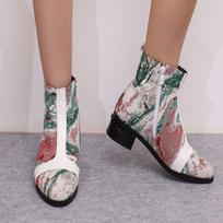 Krazing Pot Polyurethane Autumn Winter Shoes 47 Size 48 Size 49 Size 50 Mixed Color Sexy Boots Round Toe Zipper Keep Warm Ankle Boots 34