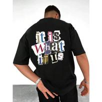 It Is What It Is Letter Graphic Men Tshirt Summer Cotton Fashion Oversized Clothes Casual Hip Hop Tops Loose Soft T-Shirts Men’s S juoda
