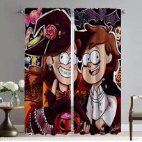 Gravity Falls Curtains for Bedroom Blackout Curtain for Room 2 Panel Halloween Decoration Home Interior Curtains Partition Child W50xH70cmx2pcs-CL