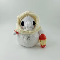 Steampunk Bird-beak Doctor Nurse Glow-in-the-dark Crow Sucking Plush Doll Plague gray
