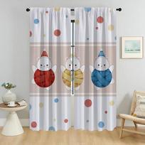 Woolly Bear Blackout Curtains for Living Room Home Interior Curtains 2 Pieces Window Curtain Tulle for Bedroom Shades Partition W50xH70cmx2pcs-CL