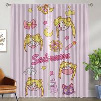 Partition Sailor-Moons Elegant Room Curtains 2 Pieces Blackout Curtain Kitchen Curtains for Camera Halloween Decoration Shades W50xH70cmx2pcs-CL