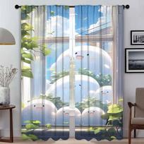 Wala Wala Curtains Child Room Blackout Curtain for Room 2 Panel Halloween Decoration Home Interior Curtains Shades Partition W50xH70cmx2pcs-CL