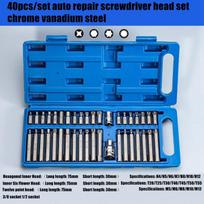 40pcs Torx Star Spline Hex Socket Bit Set Screwdriver Bit Set S2 Alloy and CR-V Steel Magnetic Screw Driver Kit Repair Tools