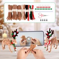 Christmas Pipe Cleaners DIY Set with 86Pcs Chenille Bars Flexible Ornament Lightweight for