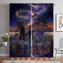 Kitchen Curtains for Camera Genshin Impact Elegant Room Curtains 2 Pieces Shades Tulle for Bedroom Blackout Curtain Partition W50xH70cmx2pcs-CL black