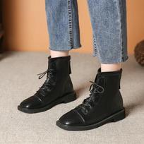 Išpardavimas Moteriški batai su užtrauktuku gale Moteriški batai Madingi kryžminiai modernūs batai Moteriški aukštos kokybės tvirti aulinukai iki kulkšnių Zapatos 35 juoda
