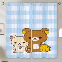 Living Room Curtains Blackout Curtain 100% Cute Japanese Bear Window Curtains for Cooking Christmas Shades Tentacles Blinds the W50xH70cmx2pcs-CL