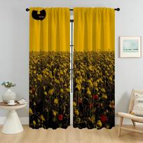 Kitchen Curtains 2 Pieces Wu Tang Clans Living Room Curtain Curtains for Bedroom Partition Shades Halloween Decoration Blackout W50xH70cmx2pcs-CL
