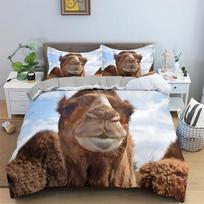 3D Desert Camel Duvet Cover Brown Animal Boys Girls Kids Teen Adult Cute Wildlife Theme Polyester Quilt Cover Bedroom Decoration 135x200cm 2pcs