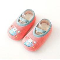 Winter Baby Socks Anti-slip Cute Warm Crib Floor Shoes with Rubber Sole for Children Toddler Foot Girl Infant Slippers XS rožinė