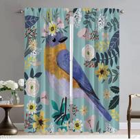 Elegant Room Curtains 2 Pieces Floral Friends Animal Living Room Curtain Kitchen Curtains for Camera Halloween Decoration Shades W50xH70cmx2pcs-CL