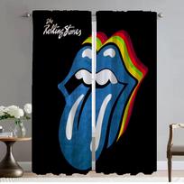 Rolling Stones Tulle for Bedroom Blackout Curtain for Room 2 Panel Halloween Decoration Elegant Room Curtains Shades Partition W50xH70cmx2pcs-CL