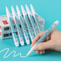 Guangna 801 White Quick-Dry Waterproof Marker: No-Fade 1mm Tip for Cardboard, Glass, Plastic, Paint 1mm quick-drying waterproof balta