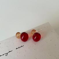 Dopamine Jelly Color Contrasting Color Resin Ball Stud Earrings Women'S Niche Personality Simple And Versatile Fashion Earrings Earrings gray