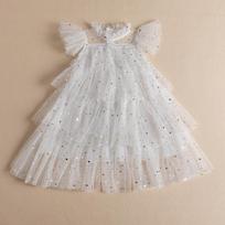 Girls Summer Sleeveless Tutu Dress Baby Girl Casual Party Princess Dress Flower 140cm balta