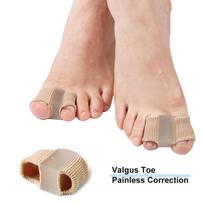 Toe Separator Silicone Pedicure Tools Bones Orthopedics Bunion Corrector Gel Insoles For Shoes (1/2/4pcs) L (1pc) smėlis